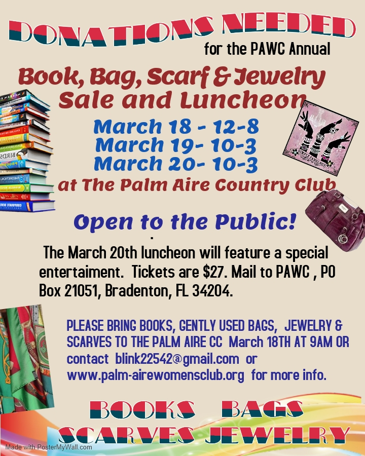 Books, bags scarves.