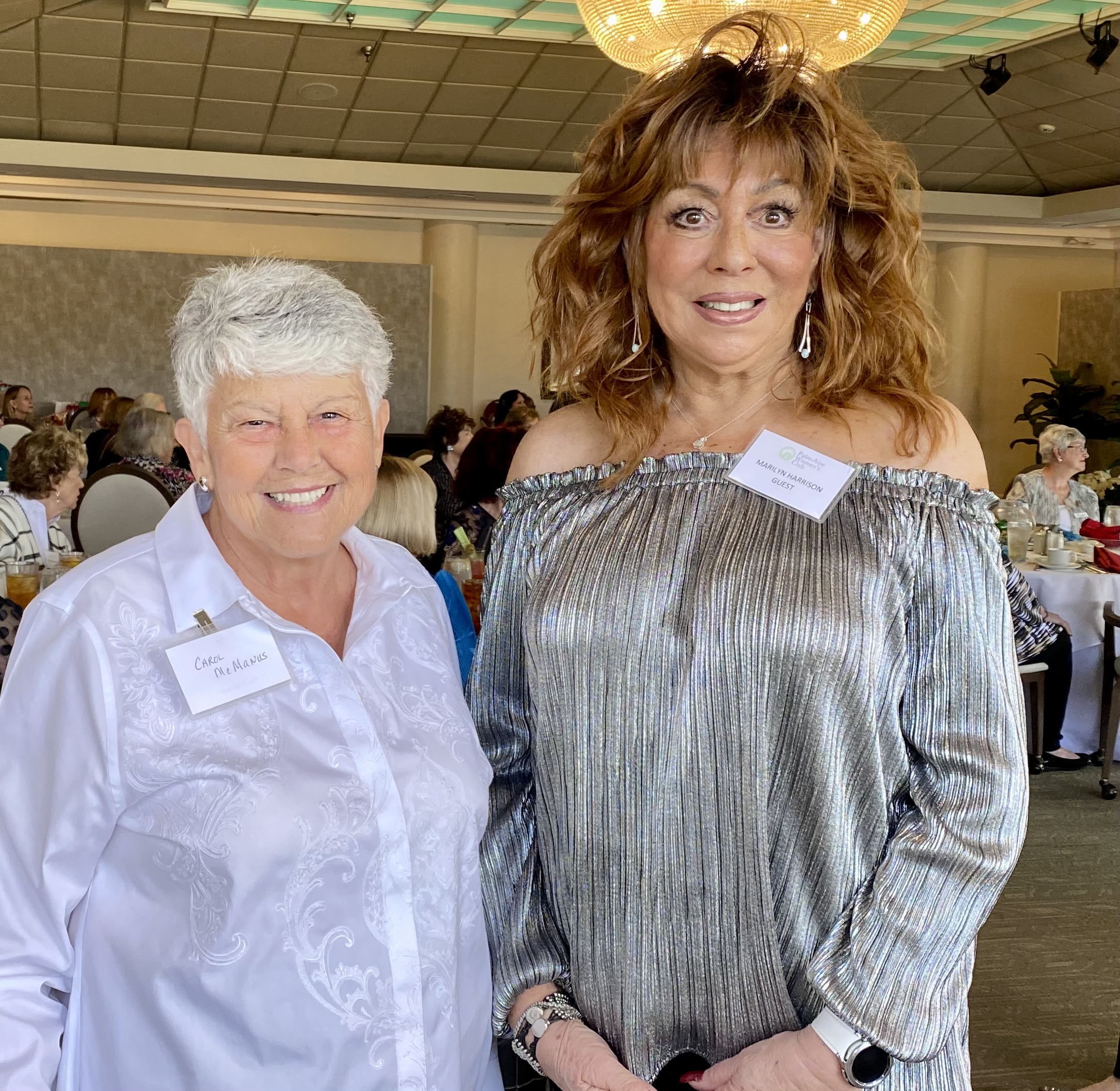 Carol McManus and Marilyn became PAWC members at the latest luncheon.